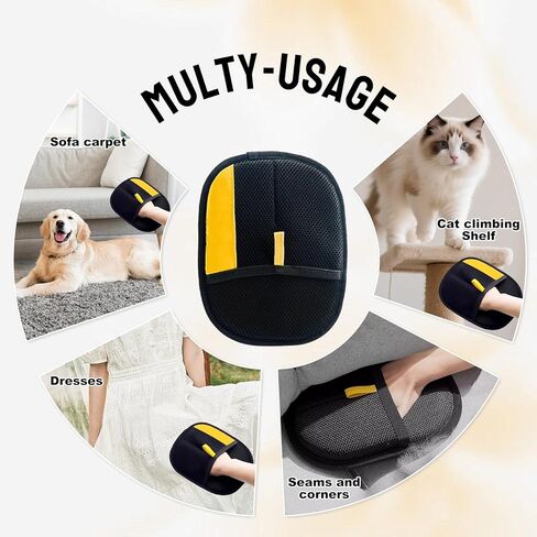 5PCS Pet Hair Removal Glove Set for Cats & Dogs, Newly Electrostatic Pet Hair Gloves, Reusable Cat Dog Grooming Gloves Magic Brush Pet Hair Remover Tool for Furniture Couch Carpet Car Seat Clothes in Saudi Arabia