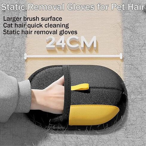 Magic Brush Pet Hair, Electrostatic Gloves Pet Hair Removal Glove, 2025 Upgrade Reusable Double Sided Grooming Glove, pet Hair Remover electrostatic Gloves for Grooming, Deshedding in Saudi Arabia