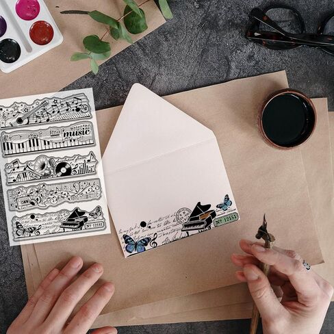 GLOBLELAND Vintage Plant Clear Stamps for Cards Making Time Planning Clock Silicone Clear Stamp Seals Transparent Stamps for DIY Scrapbooking Photo Album Journal Home Decoration in Saudi Arabia