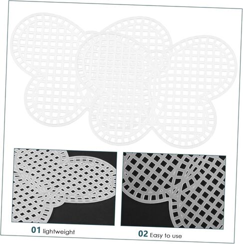 Homoyoyo 6pcs Plastic Cross Stitch Canvas Sheets for DIY Crafts Embroidery and Crochet Projects Assorted Shapes Sturdy Plastic Mesh for Creative Bag Making in Kuwait