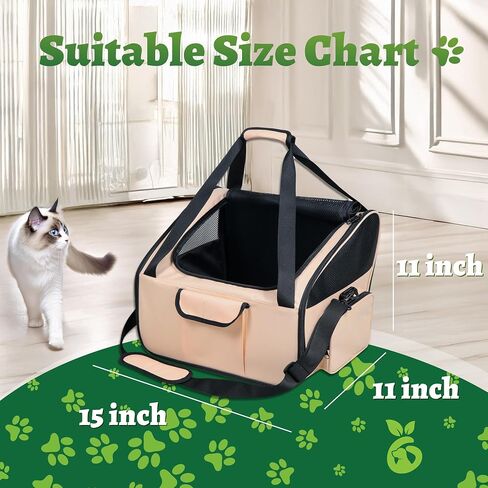 Dog Car Seat & Versatile Pet Carrier - 2in1 Dog Carriers for Small Dogs, Durable Polyester, Adjustable Straps, Breathable Mesh, Removable Pad, Toy Included - Ideal for Stress-Free Travel in Saudi Arabia