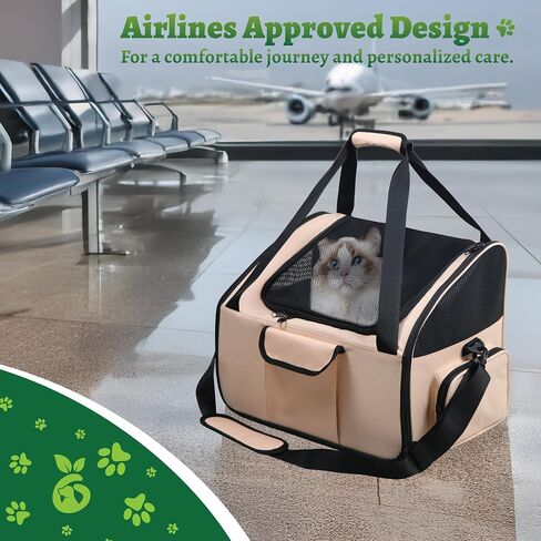 Dog Car Seat & Versatile Pet Carrier - 2in1 Dog Carriers for Small Dogs, Durable Polyester, Adjustable Straps, Breathable Mesh, Removable Pad, Toy Included - Ideal for Stress-Free Travel in Saudi Arabia