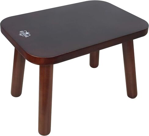 BEE&OAK Heavy Duty Wooden Step Stools for Adults - Non Slip, 300 LBS Capacity, 13.4" Depth, Portable, Easy Assembly - Ideal for High Beds, Kitchen, Bathroom, Office, Garden (Natural) in Kuwait