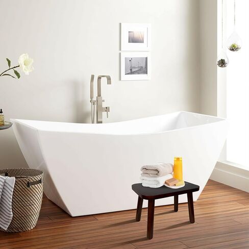 BEE&OAK Heavy Duty Wooden Step Stools for Adults - Non Slip, 300 LBS Capacity, 13.4" Depth, Portable, Easy Assembly - Ideal for High Beds, Kitchen, Bathroom, Office, Garden (Natural) in Kuwait