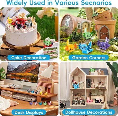 50Pcs Mini Resin Axolotl Miniature Axolotl Ornament Charms, 10 Colors Tiny Axolotl Figurines Resin Small Animals for DIY Craft Garden Landscape Dollhouse Potted Plant Aquarium Decoration in Saudi Arabia