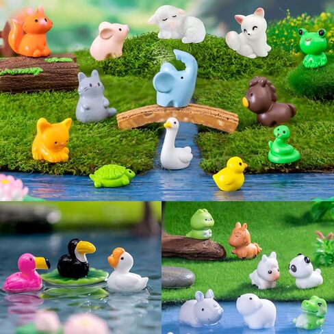 50pcs Mini Ocean Resin Animals, Miniature Figurines for Desk Pets, Resin Charms, Animal Figurines, Cute Mini Animals for Decoration and Hiding in Kuwait