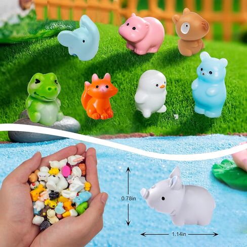 50pcs Mini Ocean Resin Animals, Miniature Figurines for Desk Pets, Resin Charms, Animal Figurines, Cute Mini Animals for Decoration and Hiding in Kuwait