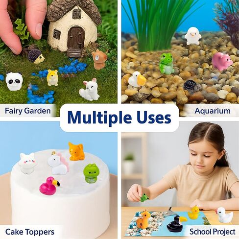 50pcs Mini Ocean Resin Animals, Miniature Figurines for Desk Pets, Resin Charms, Animal Figurines, Cute Mini Animals for Decoration and Hiding in Kuwait