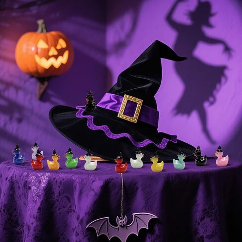 100PCS Mini Resin Duck with Hat Halloween Tiny Duck Figurines Resin Ducks Bulk Multicolor Mini Ducks Miniature for Garden Landscape Dollhouse Ornament for Halloween Birthday Ornaments in Saudi Arabia