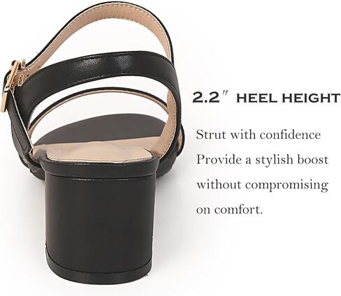 PPXID Women's Open Toe Ankle Strap Chunk Low Heel Pump Sandals in Saudi Arabia