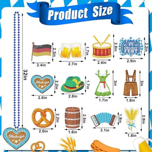 Sasylvia 60 PCS Oktoberfest Bead Netclaces Bulk Perk Beer Netclaces Bavarian German Party Necklace Netclace Netclace Metallic Blue Oktoberfest Netclace for Oktoberfest Party Fivors ، 12 Styles in Saudi Arabia