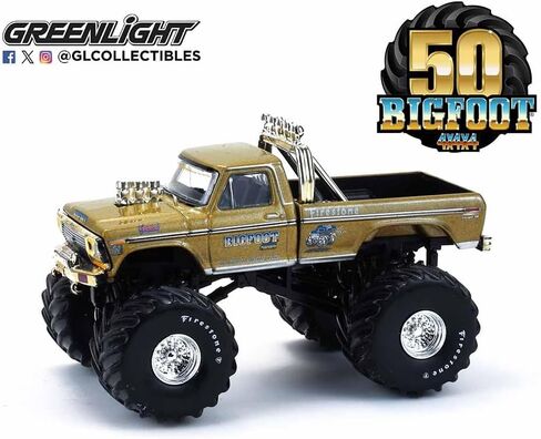 Greenlight Collectibles 30552 1:64 Scale Kings of Crunch - Bigfoot #1 50th Anniversary - 1979 F-250 Monster Truck – Gold Metallic (Hobby Exclusive) in Saudi Arabia