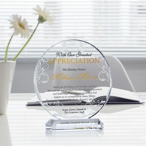 Personalized Boss Appreciation Gift Plaque, Customized with Boss' Name and Your Name and Appreciation Message, Unique Boss Day, Birthday, for Boss, Manager, Supervisor (M - 6.5") in Saudi Arabia