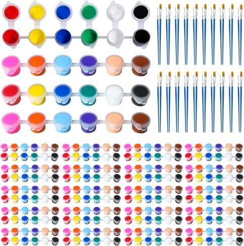 Ezaronexis Mini Acrylic Paint Met for Kids ، 25 Pack 12 Colore Collable Kids Paint Kit ، مثالية لمفضلات حفلة عيد ميلاد المنزل ، قماش الطلاء ، الورق ، الخشب ، الصخور والنسيج (350) in Saudi Arabia