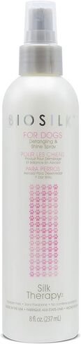BioSilk for Pets Silk Therapy Detangling Plus Shine Mist for Dogs - Reduces Matted Fur, Shiny & Soft Coat - Suitable for All Dogs & Puppies, Made in USA, 8 Fl Oz - 2 Pack in Kuwait