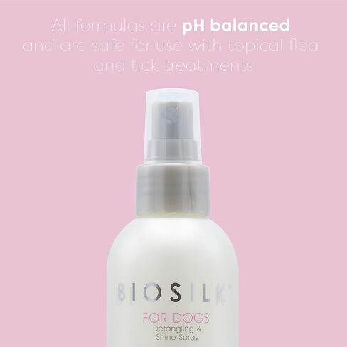 BioSilk for Pets Silk Therapy Detangling Plus Shine Mist for Dogs - Reduces Matted Fur, Shiny & Soft Coat - Suitable for All Dogs & Puppies, Made in USA, 8 Fl Oz - 2 Pack in Kuwait