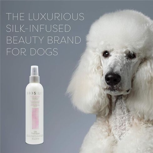 BioSilk for Pets Silk Therapy Detangling Plus Shine Mist for Dogs - Reduces Matted Fur, Shiny & Soft Coat - Suitable for All Dogs & Puppies, Made in USA, 8 Fl Oz - 2 Pack in Kuwait