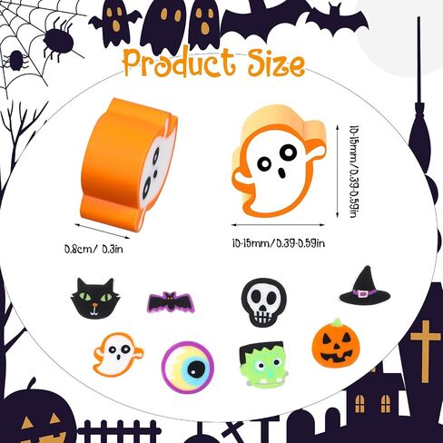 Libima 400 Pcs Halloween Erasers Bulk Cute Ghost Zombie Skull Cat Bat Animal Multi Color Halloween Themed Mini Erasers for Party Decoration Supplies in Saudi Arabia
