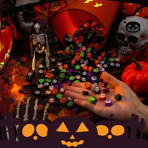 Libima 400 Pcs Halloween Erasers Bulk Cute Ghost Zombie Skull Cat Bat Animal Multi Color Halloween Themed Mini Erasers for Party Decoration Supplies in Saudi Arabia