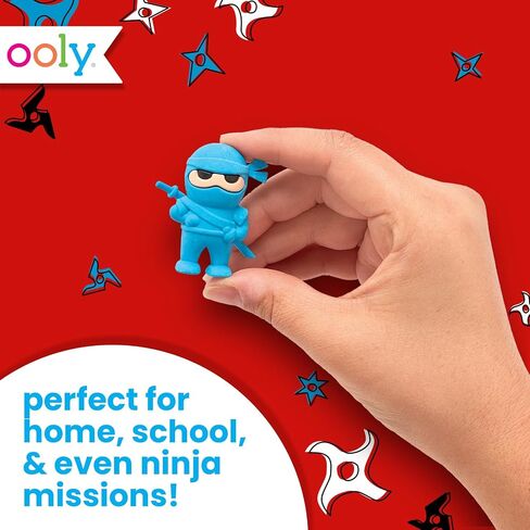 محايات Ooly Ninja - مجموعة من 3 - الألوان الأزرق والأحمر والأسود - 1.75 "طويل القامة in Kuwait