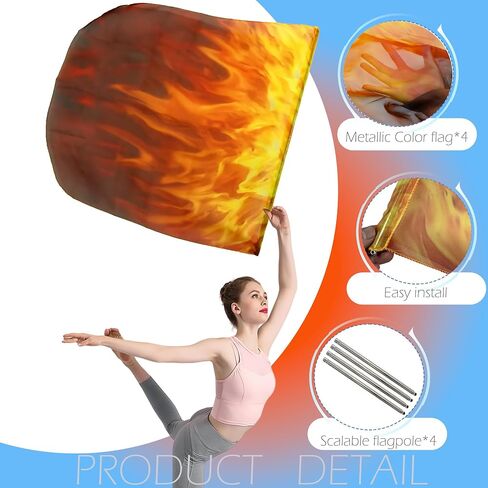 4 Pcs Set 32 inch Praise Dance Worship Flags with Scalable Rod for Kids Children Outdoor Practice Performance Semicircle Praise Church Flags for Worship Dance DOVE# in Saudi Arabia