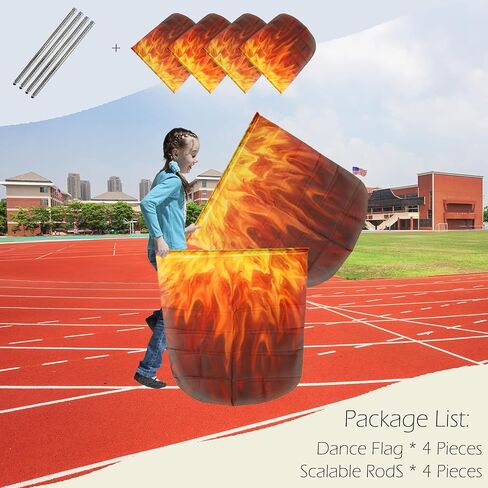4 Pcs Set 32 inch Praise Dance Worship Flags with Scalable Rod for Kids Children Outdoor Practice Performance Semicircle Praise Church Flags for Worship Dance DOVE# in Saudi Arabia