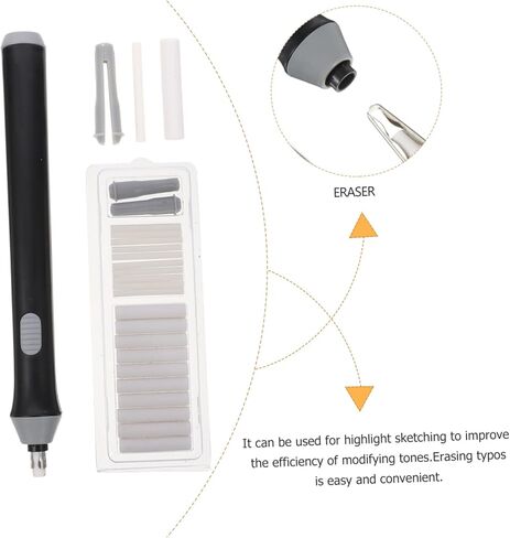 Electric Eraser Auto Drawing Tool Lightweight Portable Art Eraser for Sketching and Technical Drafting Precise Targeted Erasing Without Battery Black in Kuwait