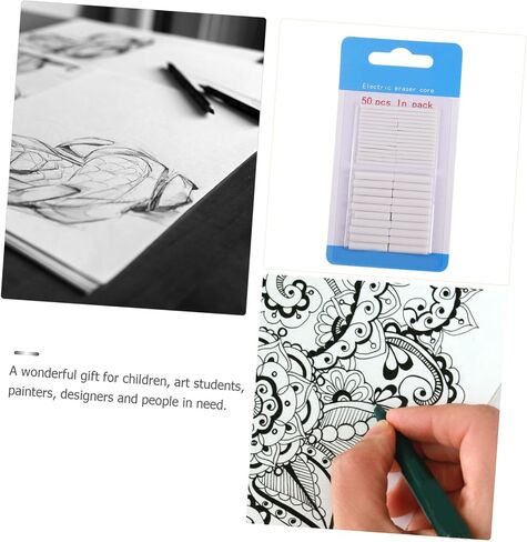 Uonlytech 100Pcs Replacement Cores for Electric Eraser Portable Sketch Art Eraser Refills for Students Compact and Quiet Pencil Erasing Tool for Drawing and Office Use in Saudi Arabia