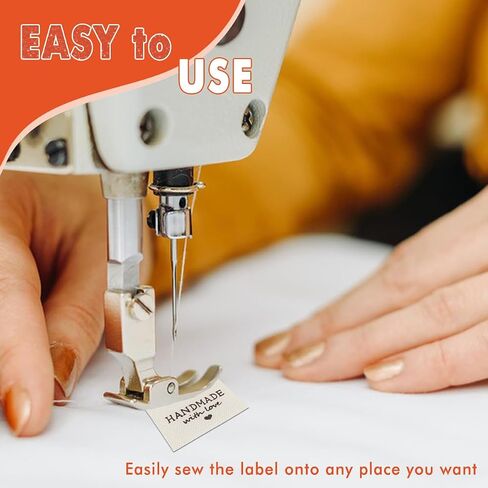 TOGETRUE 100pcs Sewing Labels for Handmade Items, Durable Fabric Woven Tags with Handmade with Love Text, Sewing Labels for Crochet, Knitting, Sewing Projects and DIY Crafts (Style C) in Kuwait