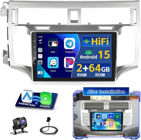 ستيريو سيارة Hikity Android 13 لراديو Toyota Avalon 2005-2010 مع CarPlay Android Auto، 1+32 جيجابايت 9 بوصة راديو شاشة تعمل باللمس مع FM Bluetooth GPS WiFi كاميرا احتياطية MIC in Saudi Arabia