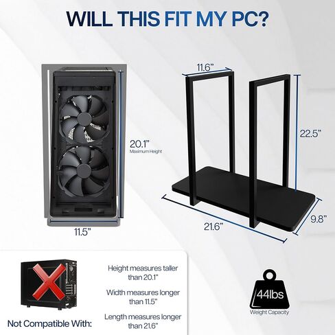 يدعم Vivo Huchice Under-Desk Mount Shelf ، حامل وحدة المعالجة المركزية للكمبيوتر ، ما يصل إلى 44 رطلاً ، أسود ، Mount-PCSF1 in Kuwait