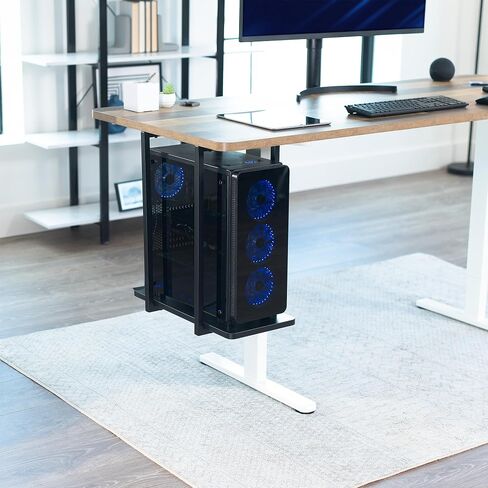 يدعم Vivo Huchice Under-Desk Mount Shelf ، حامل وحدة المعالجة المركزية للكمبيوتر ، ما يصل إلى 44 رطلاً ، أسود ، Mount-PCSF1 in Kuwait