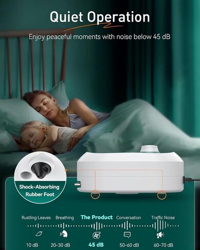 Pawfly 200 GPH Aquarium Air Pump ، Aerator Aerator Aerator Aerator Tank Fish لـ 10-300 جالون الدلاء والبرك ، فقاعات الأكسجين الهادئة مع طيران أنابيب هواء تحقق من أكواب الشفط ، 8W in Saudi Arabia