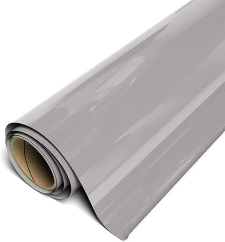 Siser EasyWeed Heat Transfer Vinyl 11.8" x 5ft Roll (Gray) - - Compatible, Cricut, Silhouette and Other Craft/Professional Cutters - CPSIA Certified in Saudi Arabia