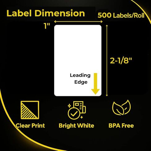 ملصقات العنوان المتوافقة مع Dymo 30336 - 12 Rolls 6000 Barcode Labels (1 "× 2 1/8") ، الملصق الحراري يناسب Dymo LabelWriter 450 ، 450 Turbo ، 4xl (ليس لـ 550 ، 5xl) in Saudi Arabia