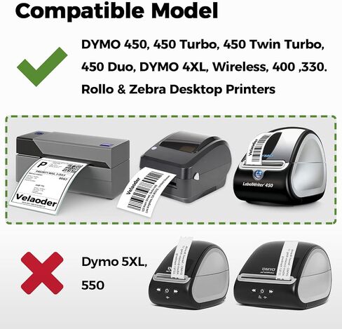 ملصقات العنوان المتوافقة مع Dymo 30336 - 12 Rolls 6000 Barcode Labels (1 "× 2 1/8") ، الملصق الحراري يناسب Dymo LabelWriter 450 ، 450 Turbo ، 4xl (ليس لـ 550 ، 5xl) in Saudi Arabia