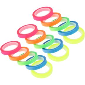 GANAZONO 15Rolls Transparent Highlighter Tape Self Adhesive Sticky Tabs for Page Marking Portable Colored Markers Classic Colors in Kuwait