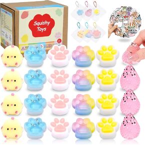 74pcs Taba Squishy Toys Kit -24 Taba Squishies with 50 Stickers, Squishy Fidget Toys Party Favors , Sensory Toys Stress Relief,Treasure Box Toys for Classroom, Goodie Bags Pinata Stuffers for Kids in Saudi Arabia
