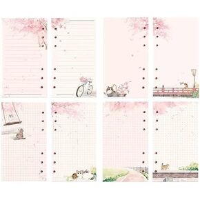 A6 Pink Leaf Leaf Paper-swill ، و 80 ورقة دفتر محمول من 6 حفرة ، متوافقة مع المجلدات والمخططين ، والأوراق الممتازة للمدرسة ، والمكاتب والصحافة. in Saudi Arabia