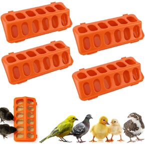 Oncpcare 2 Pack Plastic Flip-Top Poultry Feeder Tray, Chick Feeding Trough for Baby Chicken, Ducklings, Quail, Pigeons and Small Birds – Spill-Resistant Farm Feeder in Saudi Arabia
