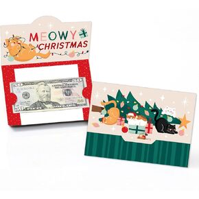 Big Dot of Happiness Cat Christmas Money Cards for Cash with Envelopes, Pets Holiday Gift Card Holders, Christmas Money Holders for Cash - Set of 8 in Kuwait
