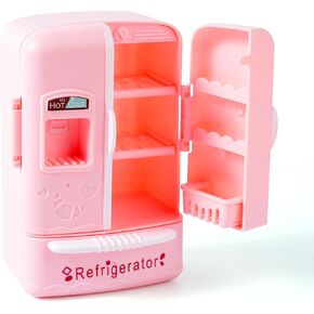 Dollhouse Mini Revrigerator Furniture ، ملحق مطبخ أساسي للدمى ، متوافق مع الأطعمة الصغيرة ، ديكور الأطفال. in Kuwait