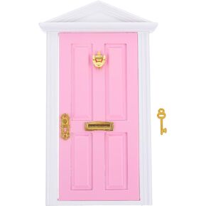 Yardwe 1pc Mini Wooden Door Miniature Miniature Door Furniture Model Fairy Door فتح مع الملحقات/الباب الخيالي للأسنان من أجل تعليم حكاية خيالية التعلم لعبة Playet (Red) in Saudi Arabia