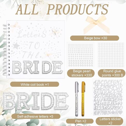 رسائل 8 × 8 بوصة إلى كتاب "Bride Scrapbook" دفتر زفاف دفتر زفاف ضيف الزفاف DIY DIY Paper Scrapbook Photo Photo Photo Photo Sign in Kuwait