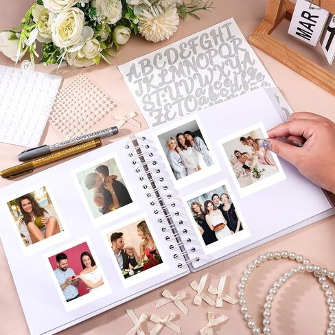 رسائل 8 × 8 بوصة إلى كتاب "Bride Scrapbook" دفتر زفاف دفتر زفاف ضيف الزفاف DIY DIY Paper Scrapbook Photo Photo Photo Photo Sign in Kuwait