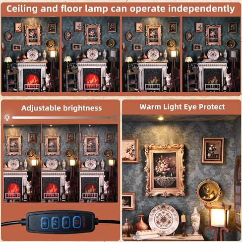 Book Nook Kit - 3D Wooden Puzzle with LED Switch Control & Wall-Mountable Frame，DIY Miniature House for Beginners，Bookshelf/Tabletop/Wall Decor for Craft Lovers，Dollhouse Gift (Lily Sewing Shop) in Saudi Arabia