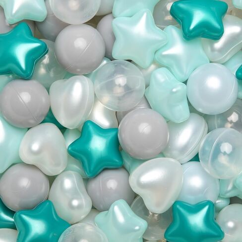 TRENDPLAY Ball Pit Balls Stars : Different Shapes - Mix Stars Shapes for Kids, Perfect for Parties, Pink Green Blue White Gray 50 100 200 500 Pack in Saudi Arabia