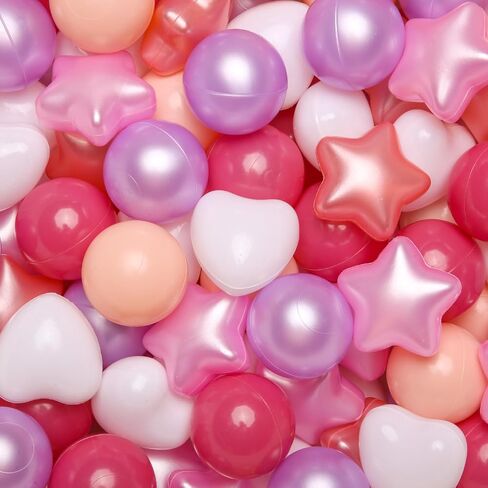TRENDPLAY Ball Pit Balls Stars : Different Shapes - Mix Stars Shapes for Kids, Perfect for Parties, Pink Green Blue White Gray 50 100 200 500 Pack in Saudi Arabia