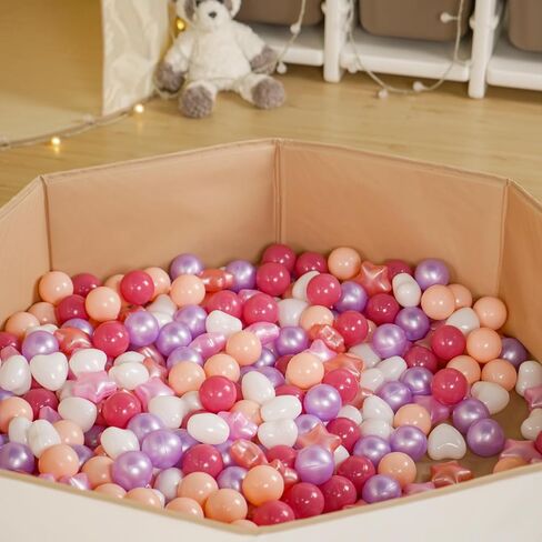 TRENDPLAY Ball Pit Balls Stars : Different Shapes - Mix Stars Shapes for Kids, Perfect for Parties, Pink Green Blue White Gray 50 100 200 500 Pack in Saudi Arabia