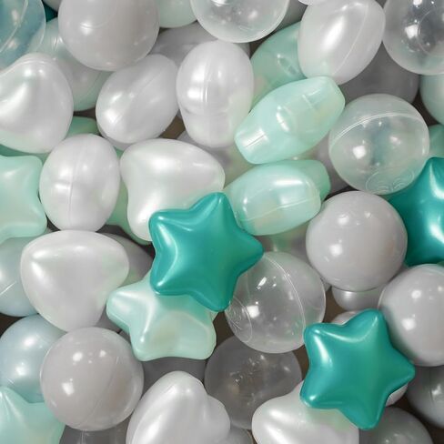 TRENDPLAY Ball Pit Balls Stars : Different Shapes - Mix Stars Shapes for Kids, Perfect for Parties, Pink Green Blue White Gray 50 100 200 500 Pack in Saudi Arabia